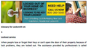 Glossary for Locksmith in Simi Valley  - Click here to download